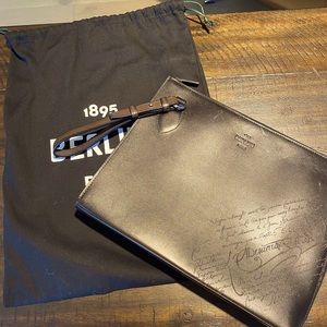 🐻SOLD🐻 Berluti Scritto Venezia Leather Pouch - dark brown